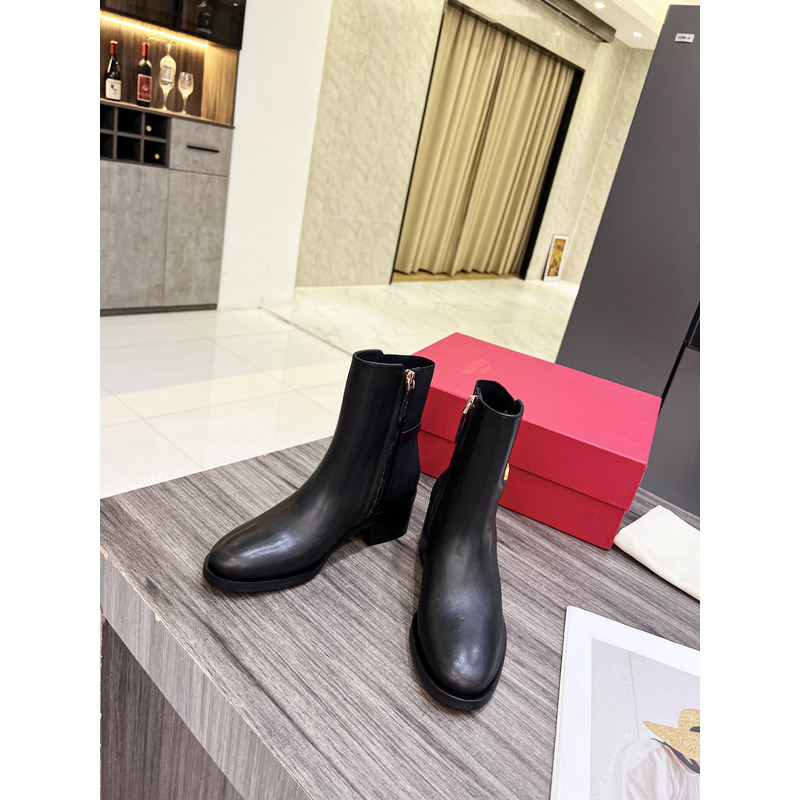Valentino Vlogo Signature Calfskin Ankle Boot 30mm Black