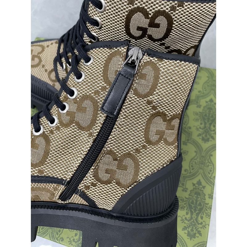 G*u*i gg lace-up combat boots brown