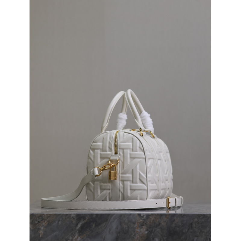 D*or groove 25 bag white graphic cannage calfskin