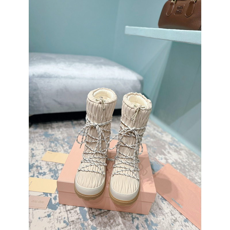 Miu Miu Snow Boots Beige