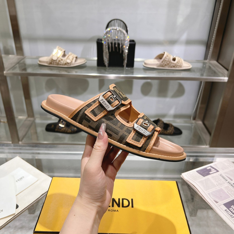 F**di feel sandals sandals fabric ff brown