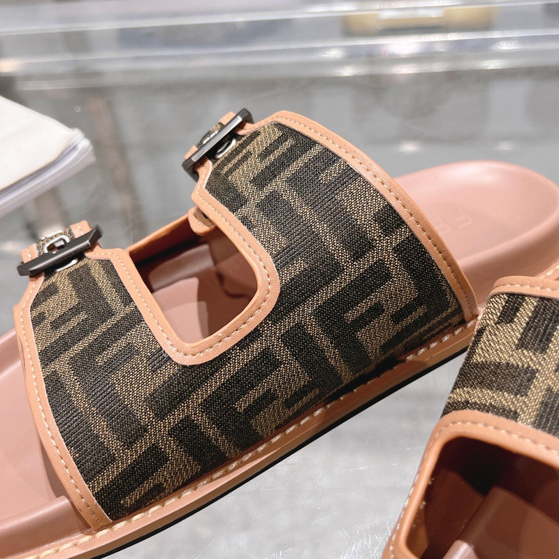 F**di feel sandals sandals fabric ff brown