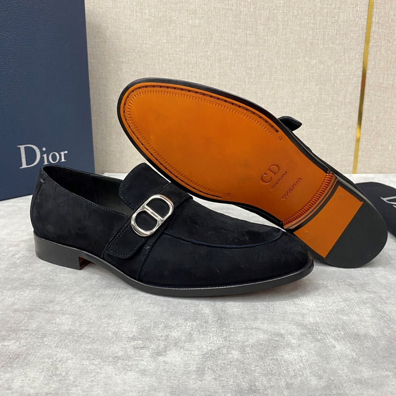 D*or logo suede loafer black
