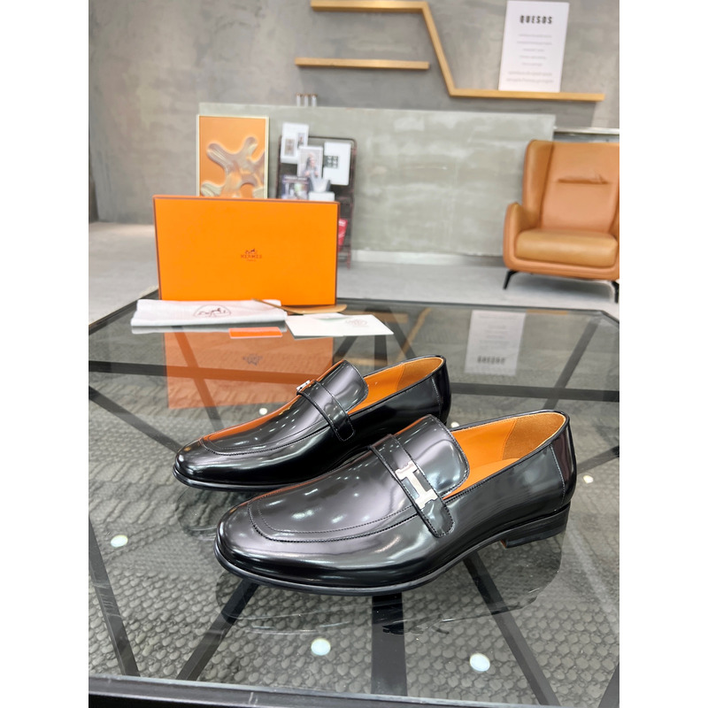 hermès paris loafer smooth surF**e black