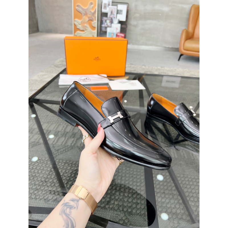 hermès paris loafer smooth surF**e black