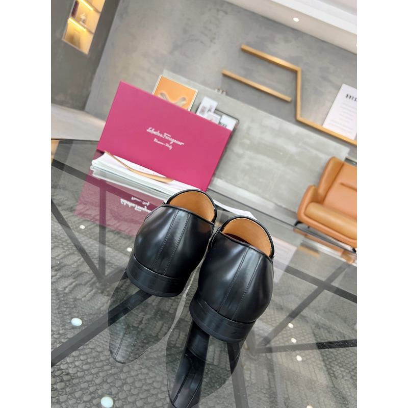 Ferragamo  Moccasin With Gancini Ornament Black