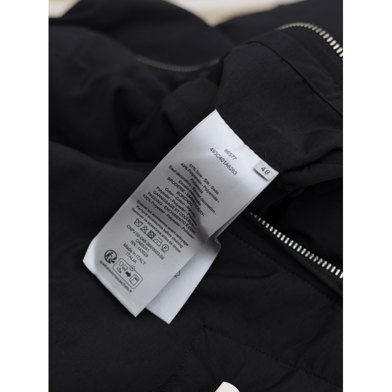 D*or x stone island habotai silk blend bomber jacket black