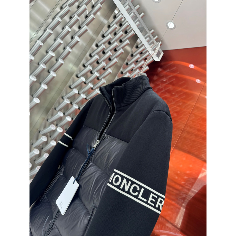 Moncler Logo Padded Zip-up Cardigan Black