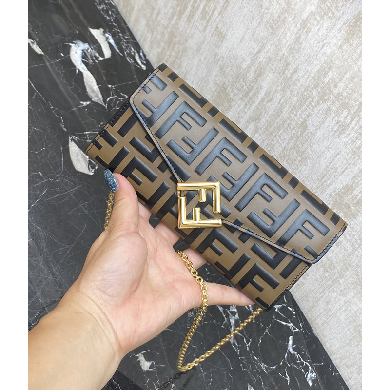 F**di ff leather wallet chain bag