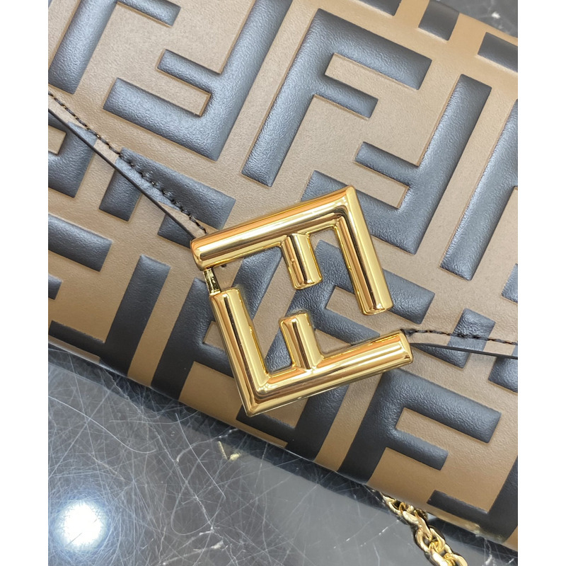 F**di ff leather wallet chain bag