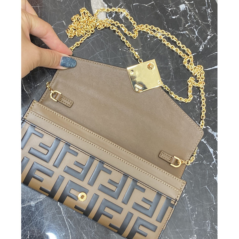 F**di ff leather wallet chain bag