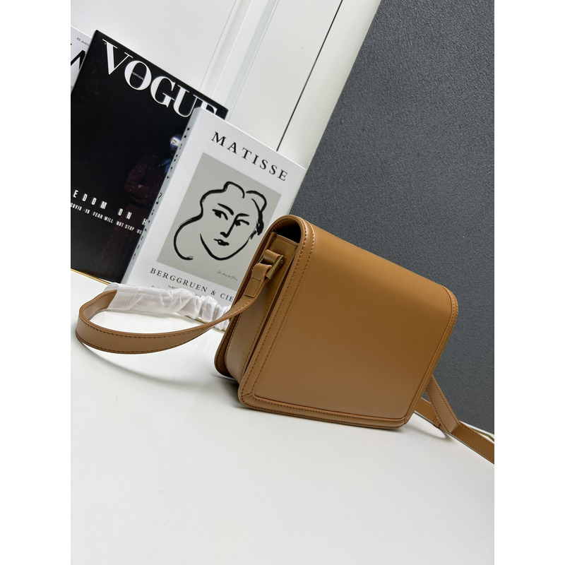 Saint Laurent Solferino Leather Bag Dark Brown