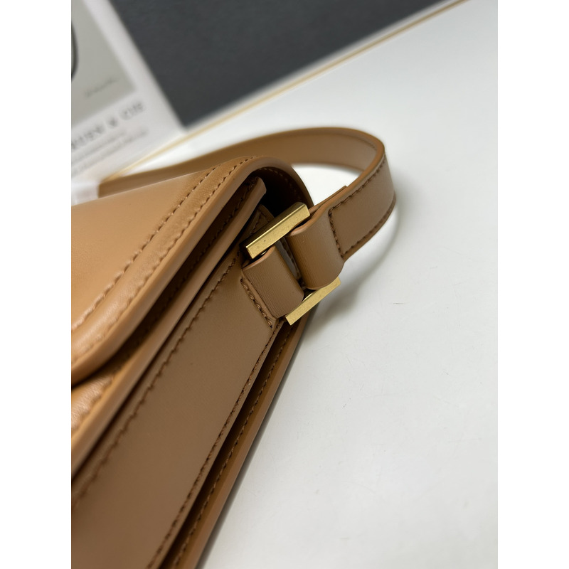 Saint Laurent Solferino Leather Bag Dark Brown