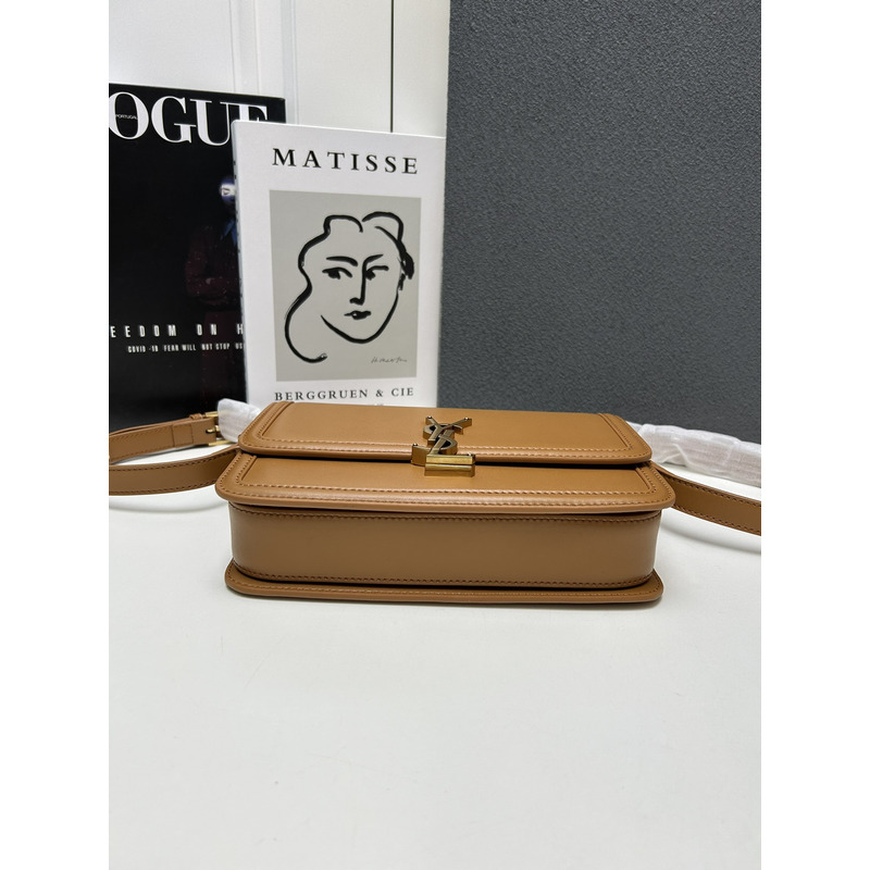 Saint Laurent Solferino Leather Bag Dark Brown