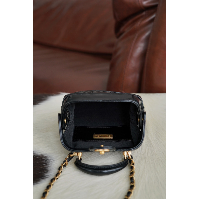 Ch*el mini bag with top handle black