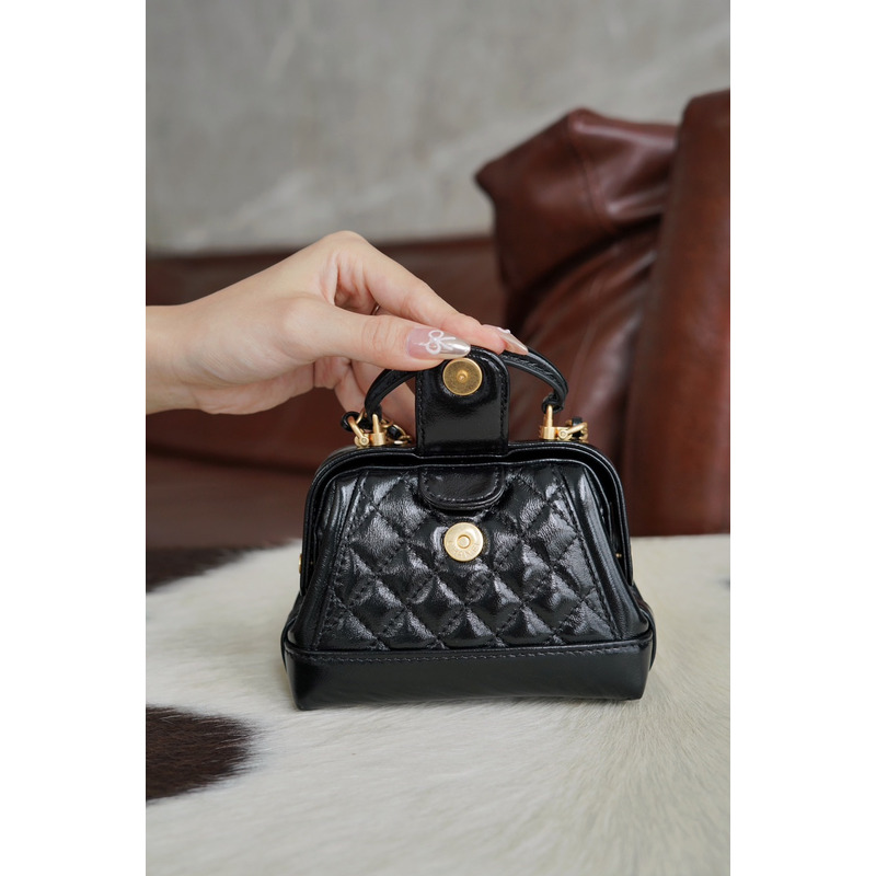 Ch*el mini bag with top handle black