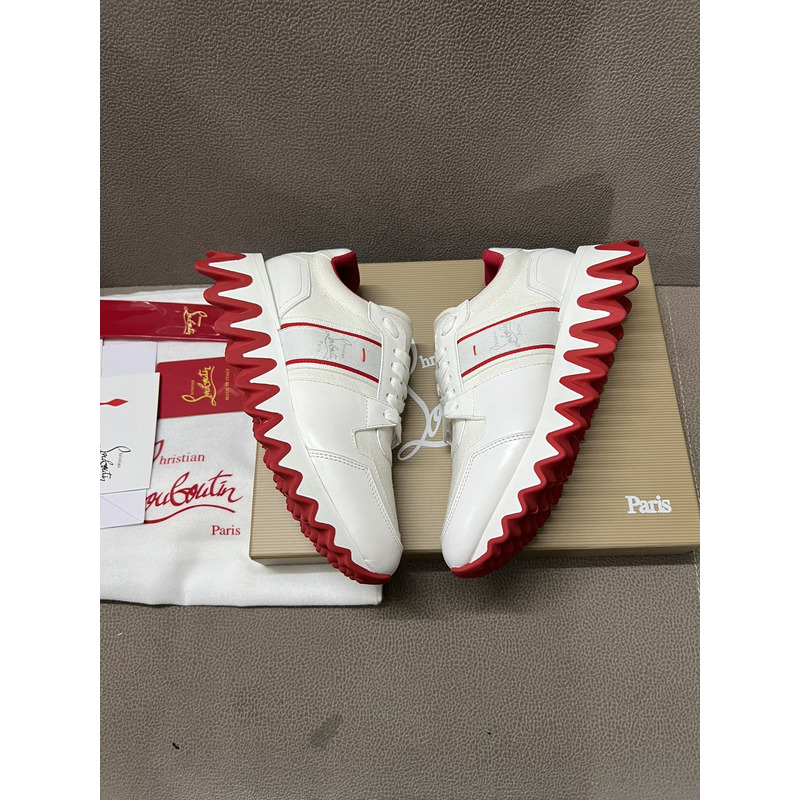Ch**an louboutin nastroshark olona canva and calf leather men sneakers white