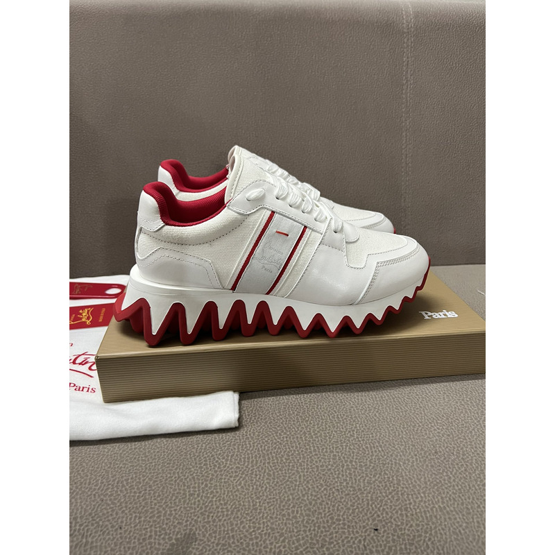 Ch**an louboutin nastroshark olona canva and calf leather men sneakers white