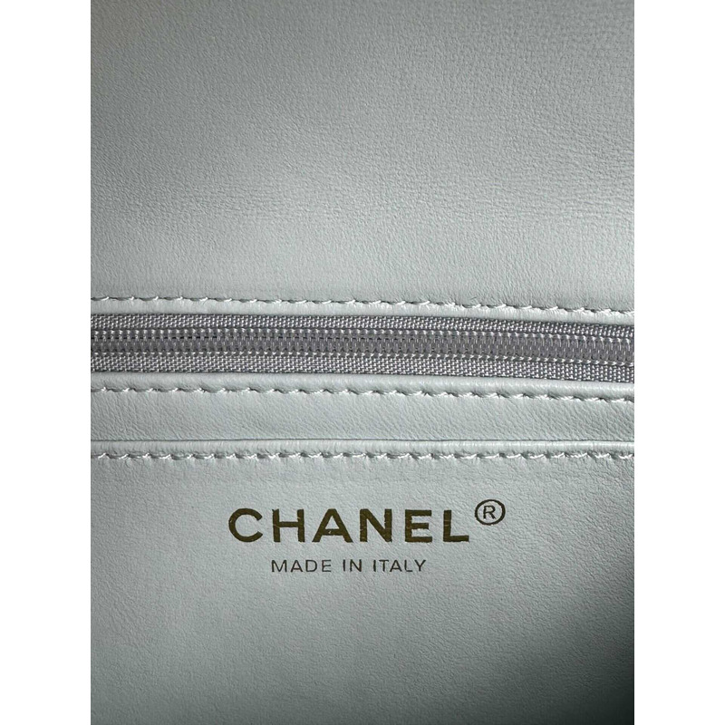Ch*el mini rectangle top handle blue clair