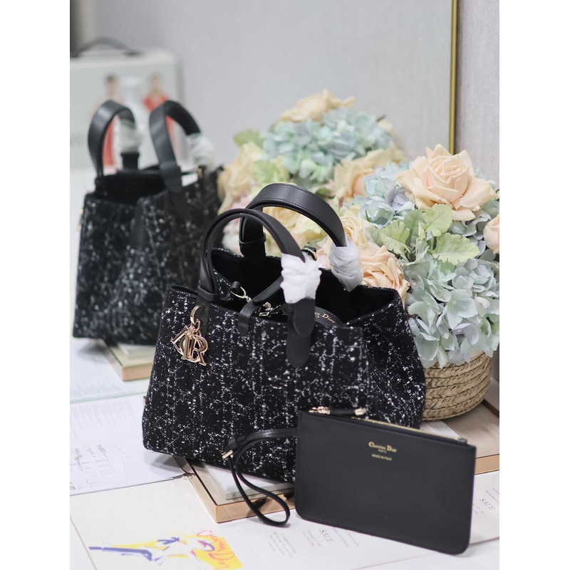 D*or small toujours bag black cannage tweed