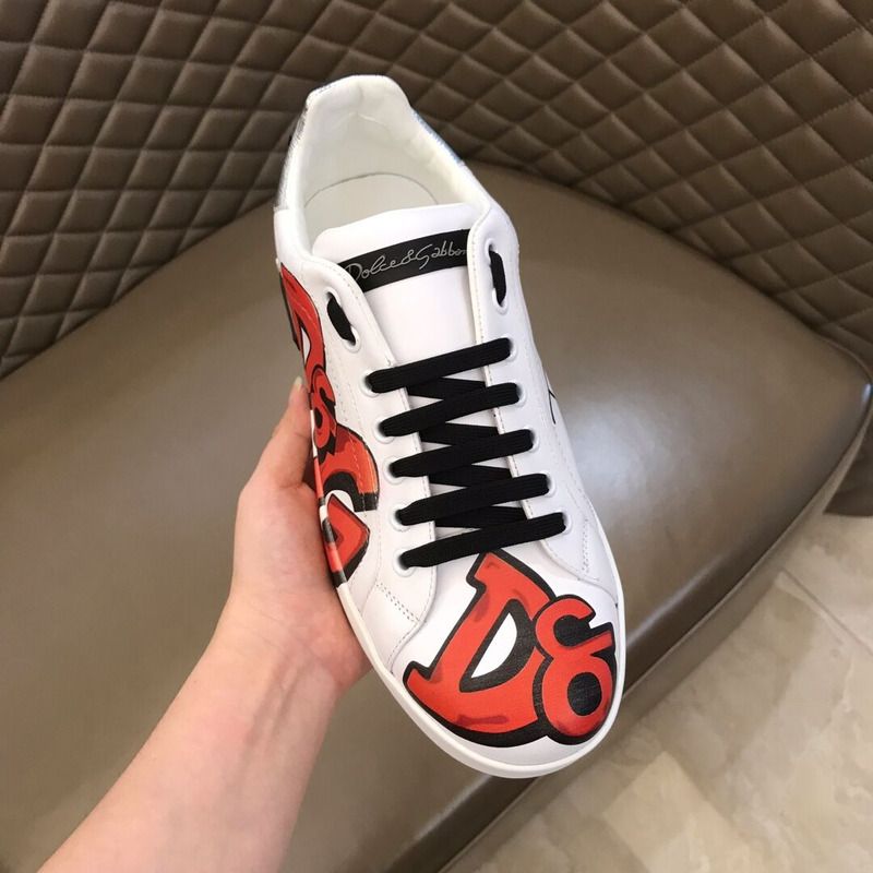 Dolce & Gabbana Portofino Sneakers in Printed Calfskin Nappa