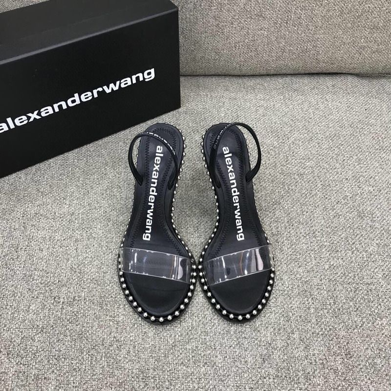 Alexander Wang Nova Satin Crystal Sandal in Black