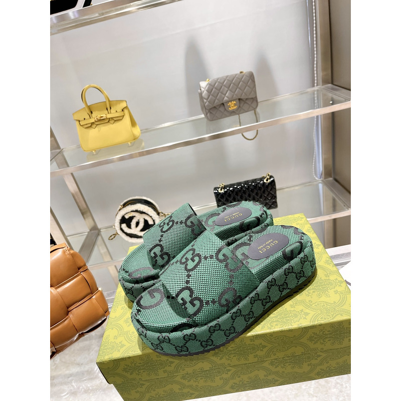 g*u*i angelina gg S*p*e platform slide green