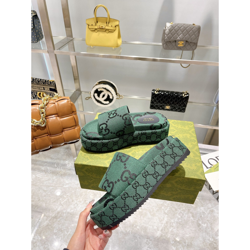 g*u*i angelina gg S*p*e platform slide green