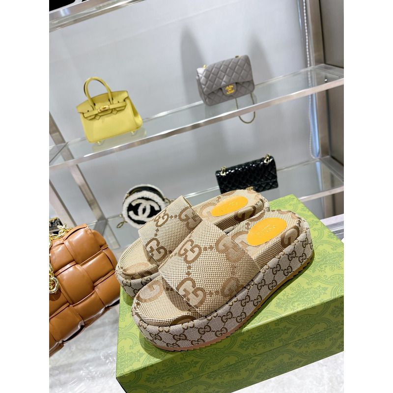 g*u*i angelina gg S*p*e platform slide beige