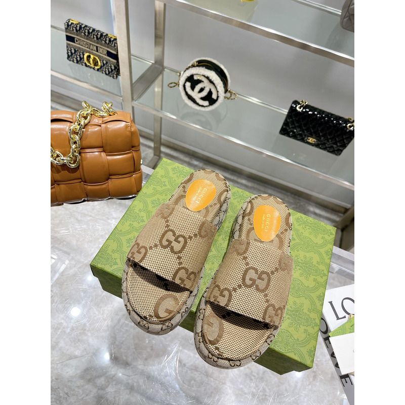 g*u*i angelina gg S*p*e platform slide beige