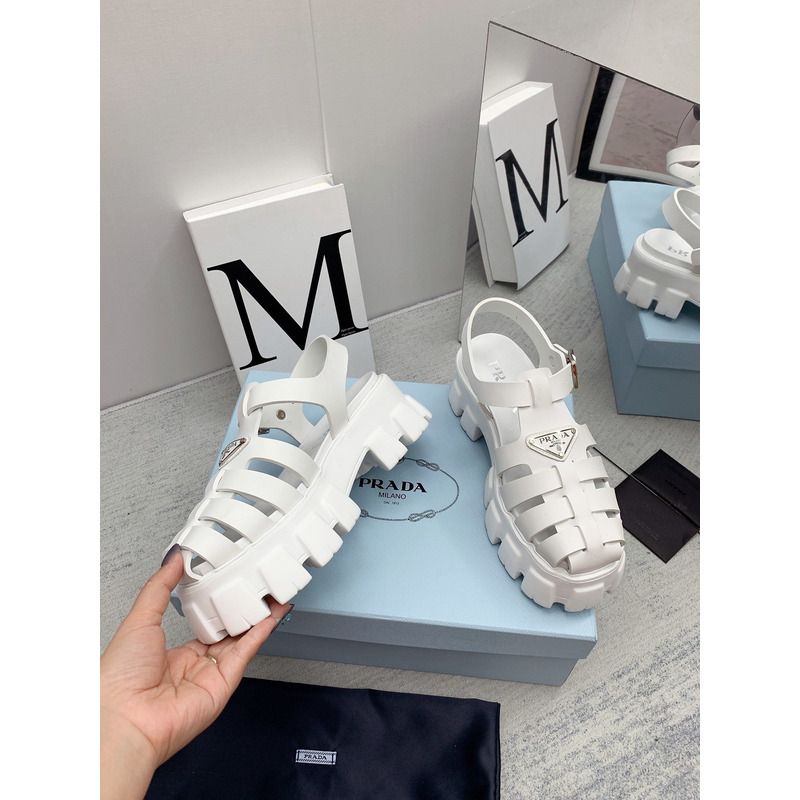 Pra*a foam rubber sandals white