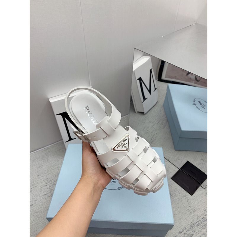 Pra*a foam rubber sandals white
