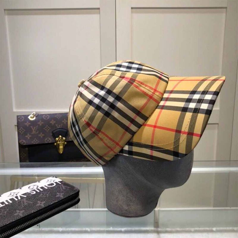 B**rry vintage check baseball cap in antique yellow