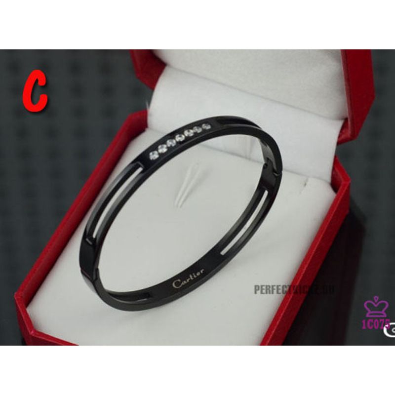 cartier love wedding bangle stainless steel cutout black with Di*m*nds