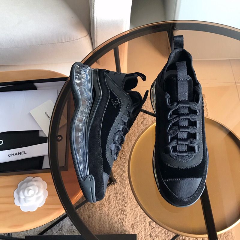 Ch*el velvet calfskin & mixed fibers sneaker