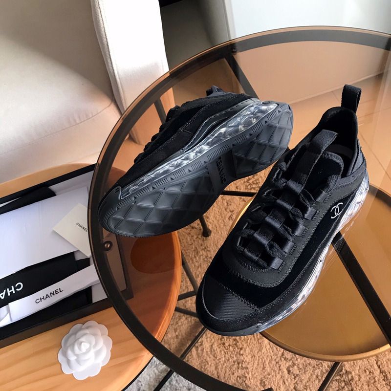 Ch*el velvet calfskin & mixed fibers sneaker