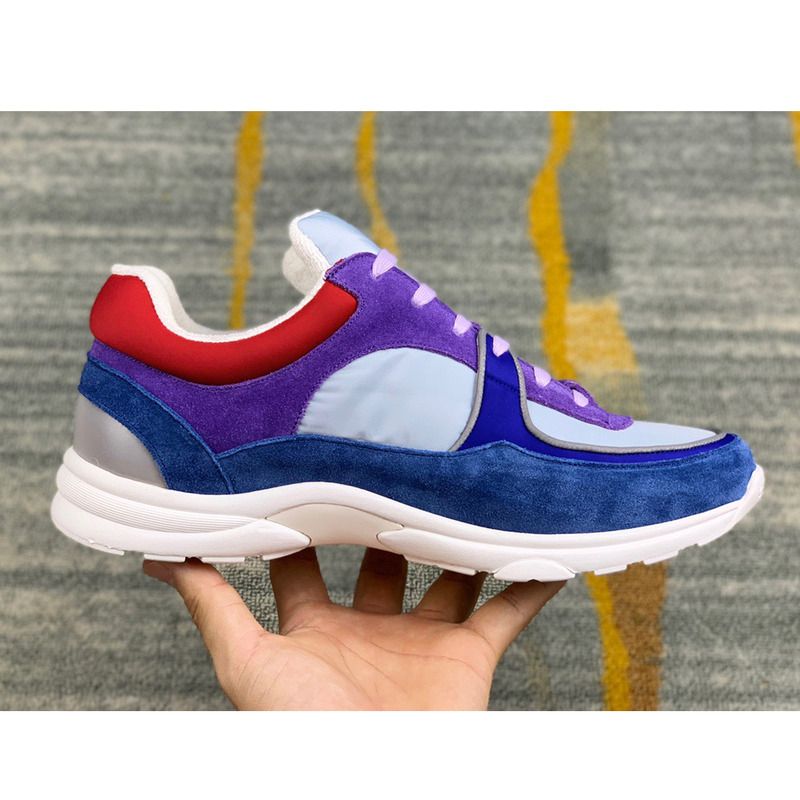 Ch*el sneakers suede nylon reflective