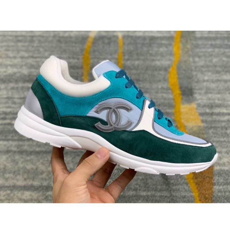 Ch*el sneakers suede nylon reflective