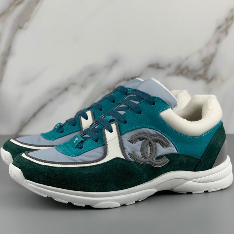 Ch*el sneakers suede nylon reflective