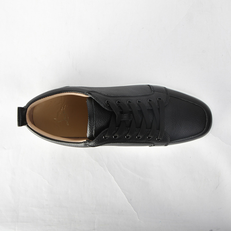 made-to-order!!! Ch**an louboutin limited version rantulow flat black leather sneakers