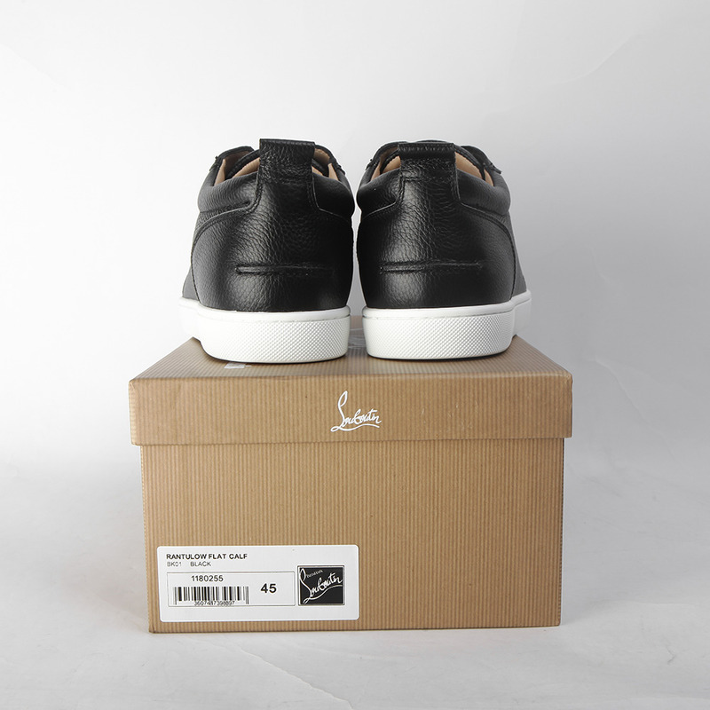 made-to-order!!! Ch**an louboutin limited version rantulow flat black leather sneakers