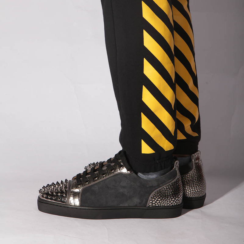 [made  to order] ch**an louboutin S*per perfect l**is junior spikes orlato blue sneakers