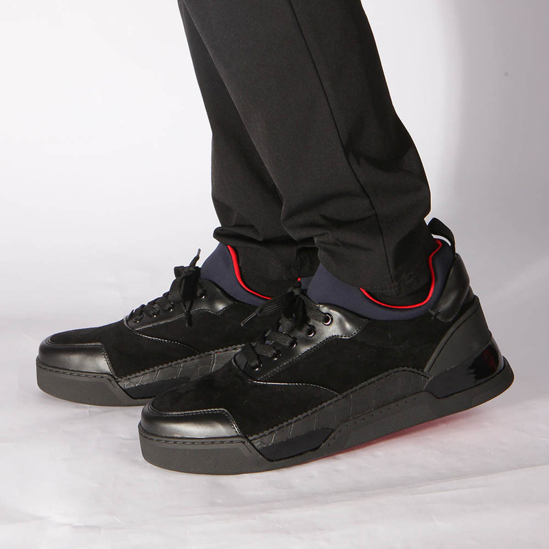 [made  to order] ch**an louboutin S*per perfect black aurelien flat sneakers