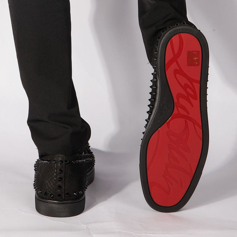 [made  to order] ch**an louboutin S*per perfect pik boat python skin flats in black