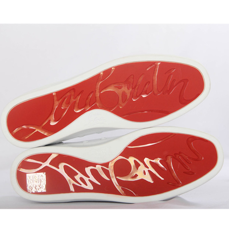 Ch**an louboutin limited version l**is junior spikes mens flat white low top with spikes