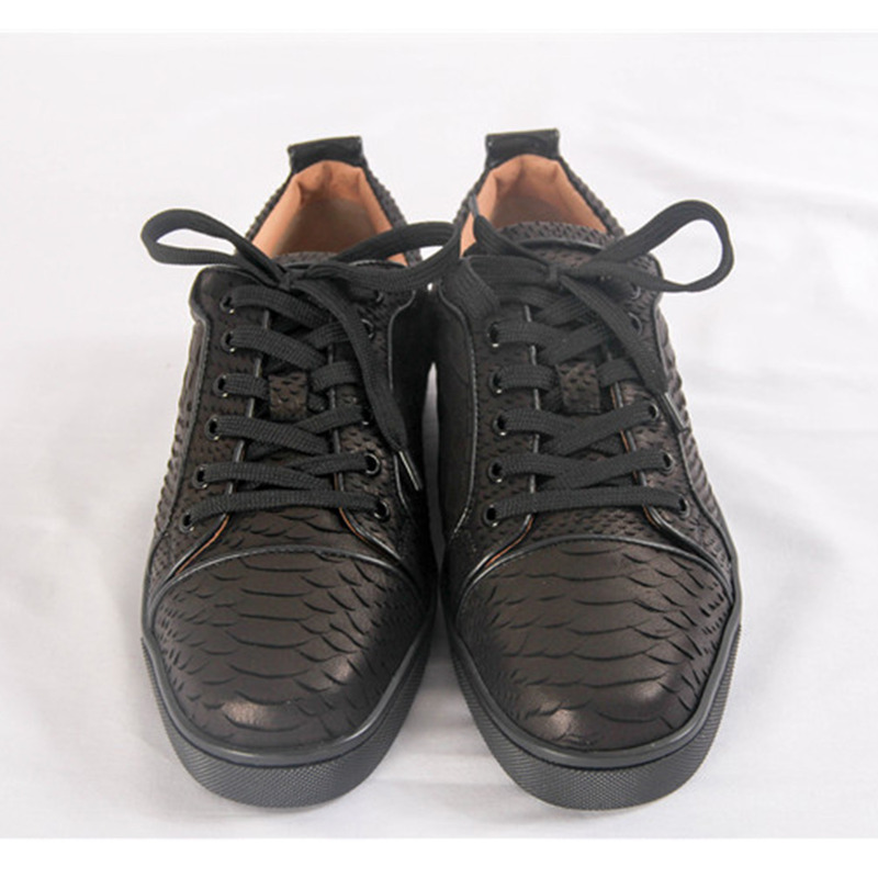[made  to order] ch**an louboutin S*per perfect black snake low sneakers