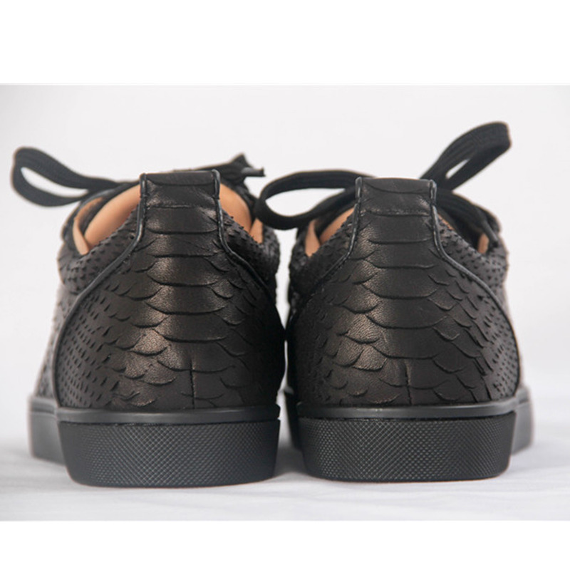 [made  to order] ch**an louboutin S*per perfect black snake low sneakers