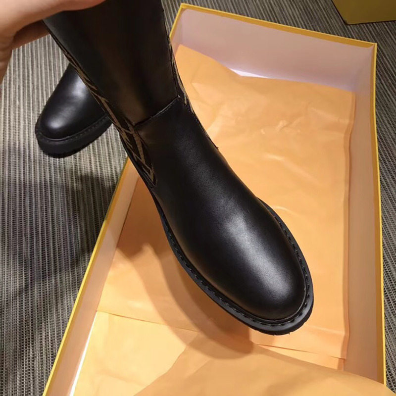 F**di double f thigh-high boots - black
