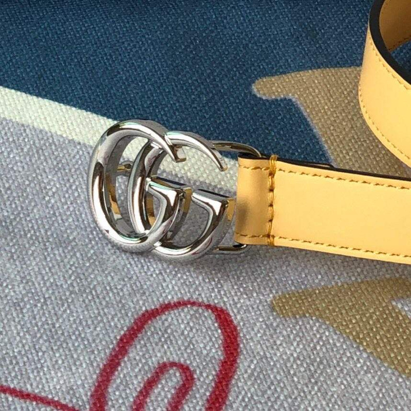 G*u*i yellow leather belt