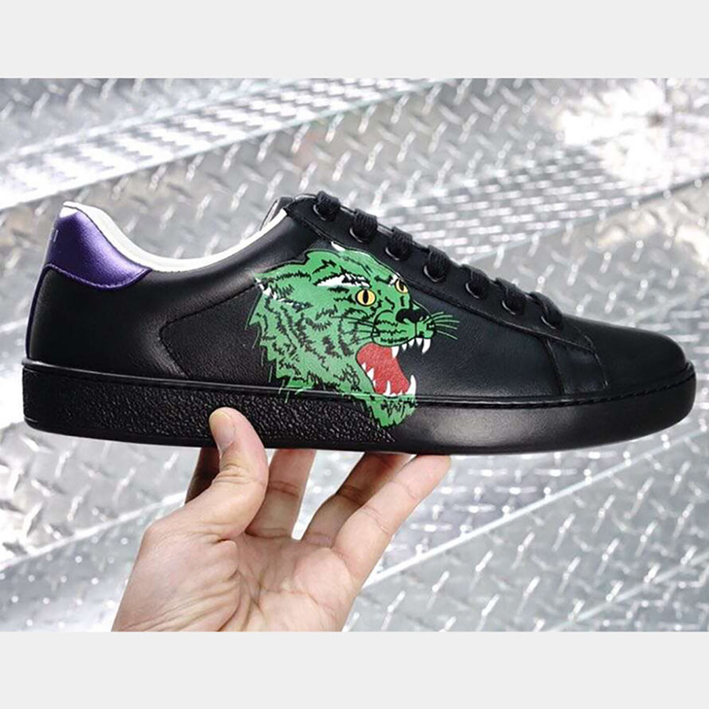 G*u*i ace tiger print sneaker  in black